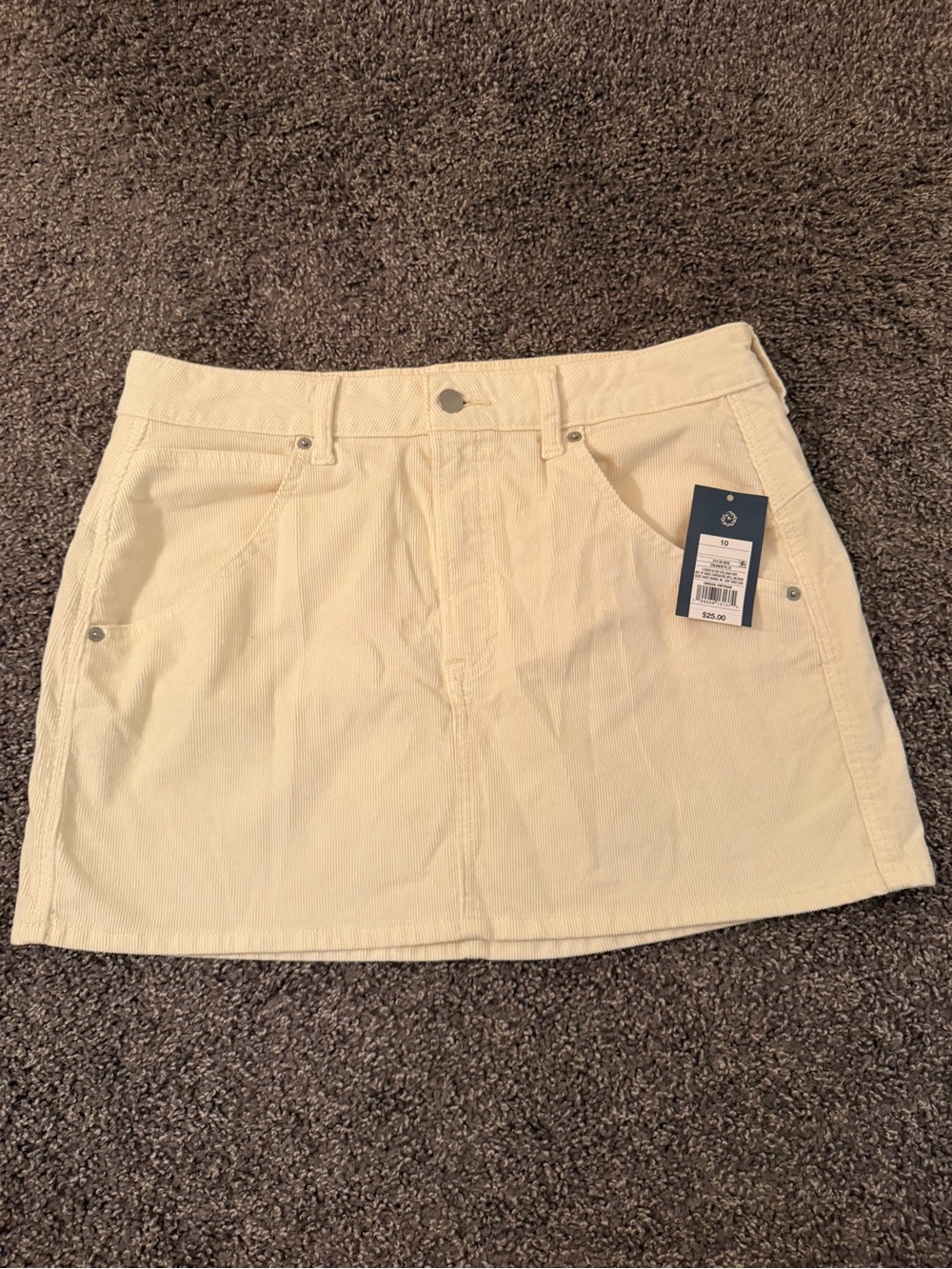Universal thread ivory corduroy mini skirt